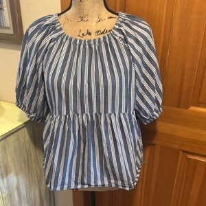 Old Navy Blue/White Striped Women's Top